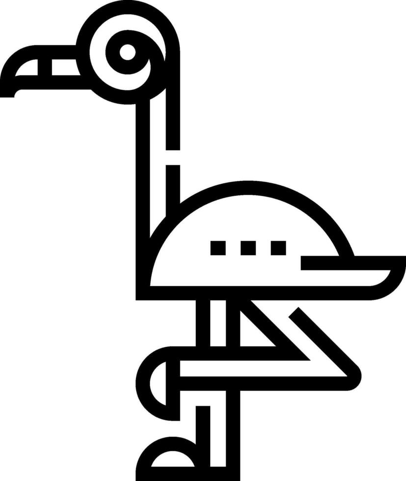 A black and white drawing of a bird vector