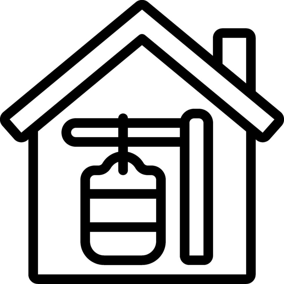 A house with a hanging bag in the front vector