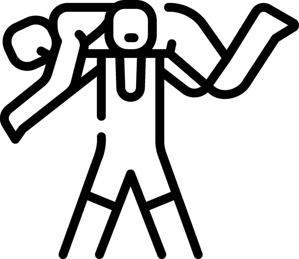 A man carrying a child on his back vector