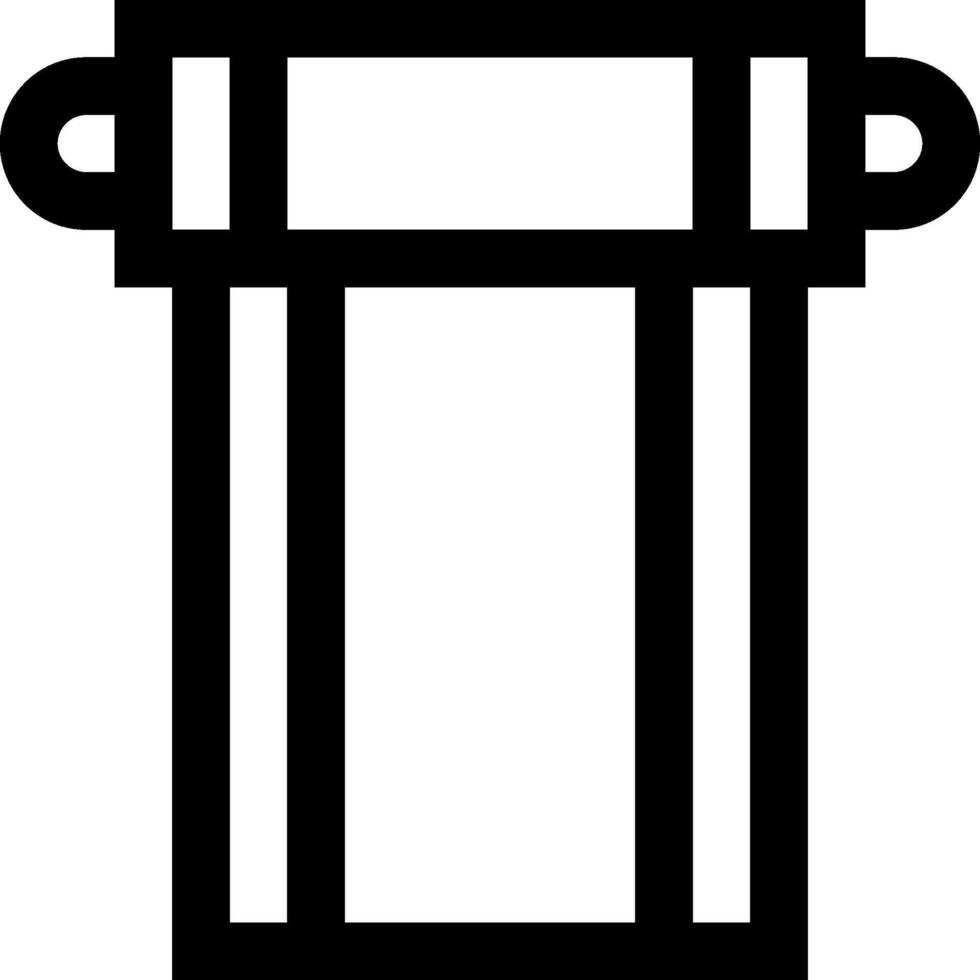 A black and white icon of a trash can vector