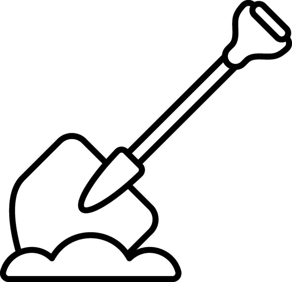 A shovel and shovel in the ground coloring page vector