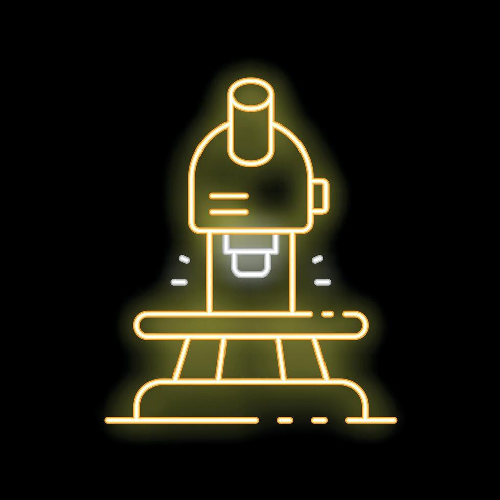 Neon yellow drilling machine icon glowing on black background vector