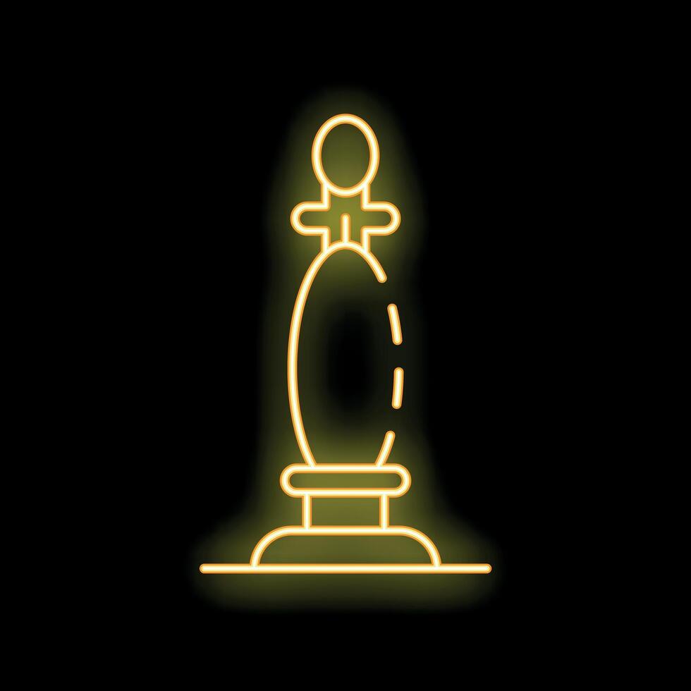 Glowing neon line chess queen icon on black background vector
