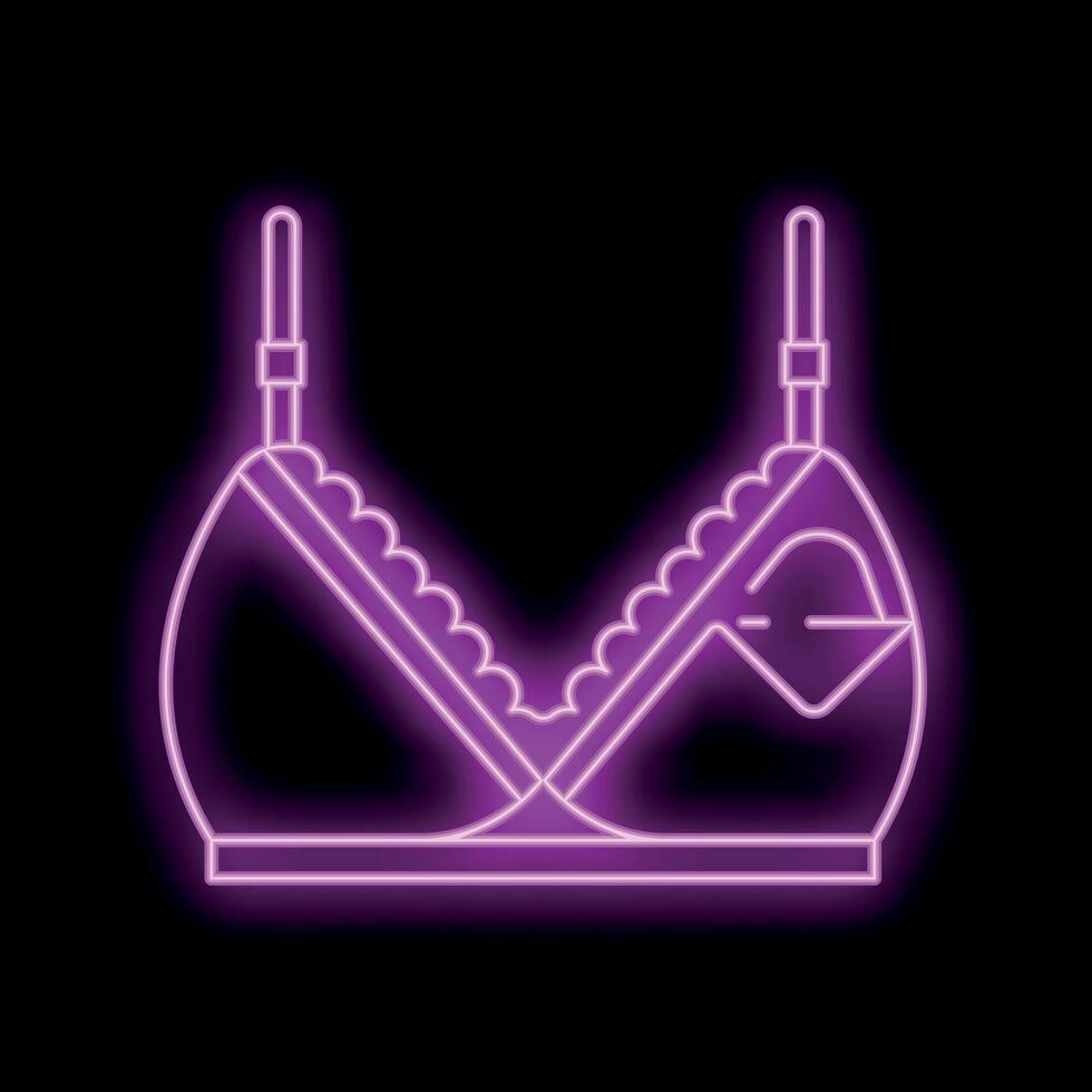 Neon pink brazier shining on black background vector
