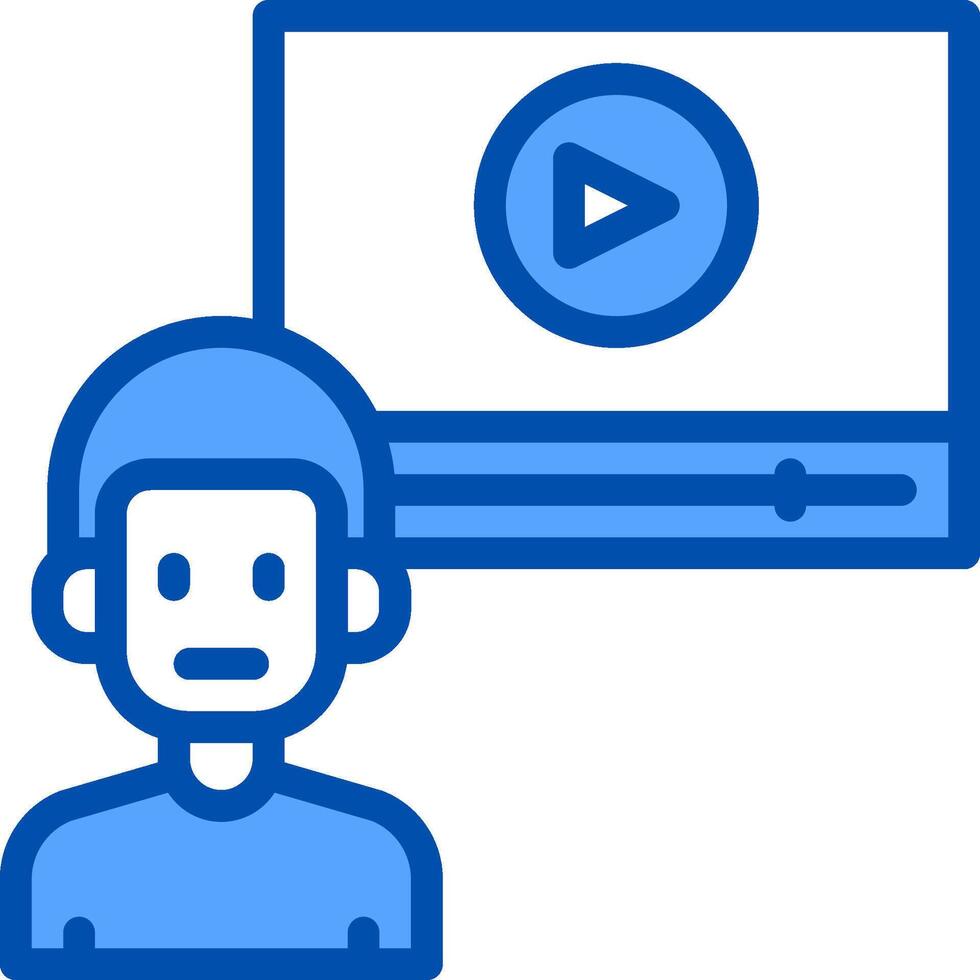 A man is watching a on a screen vector