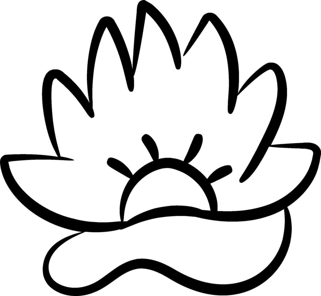 Lotus flower coloring pages vector
