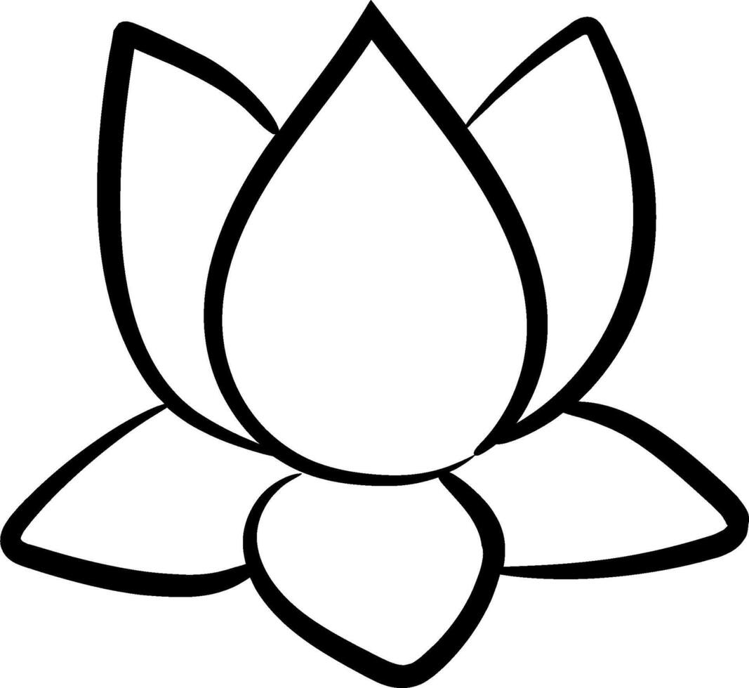 A black and white drawing of a lotus flower vector