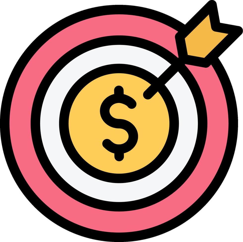 A target with a dollar sign in the center of it vector