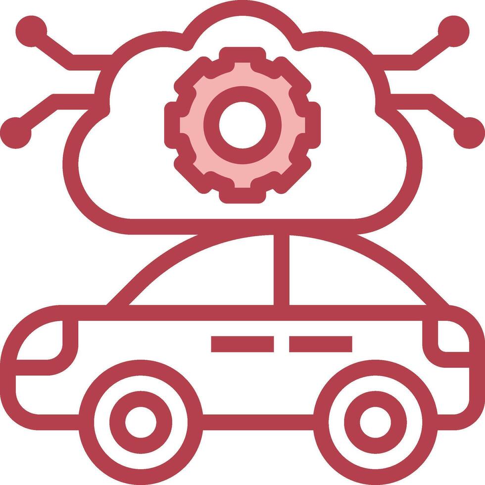 A car with gears on top of it and a cloud vector