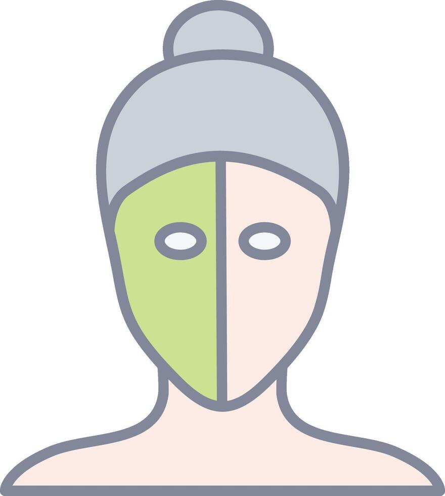 A woman with a green mask on her face vector