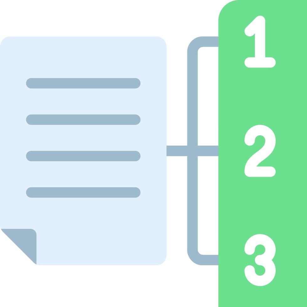 A green and white document with three numbers vector