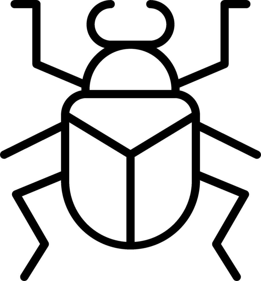 A black and white illustration of a bug vector