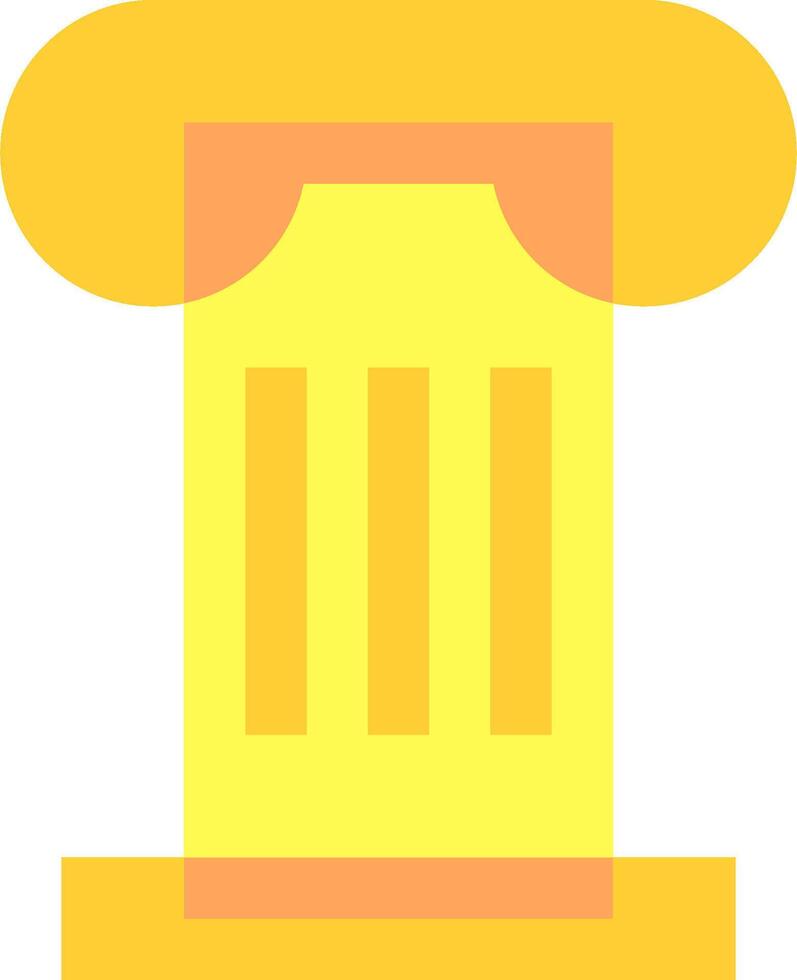 A yellow column with a yellow top vector