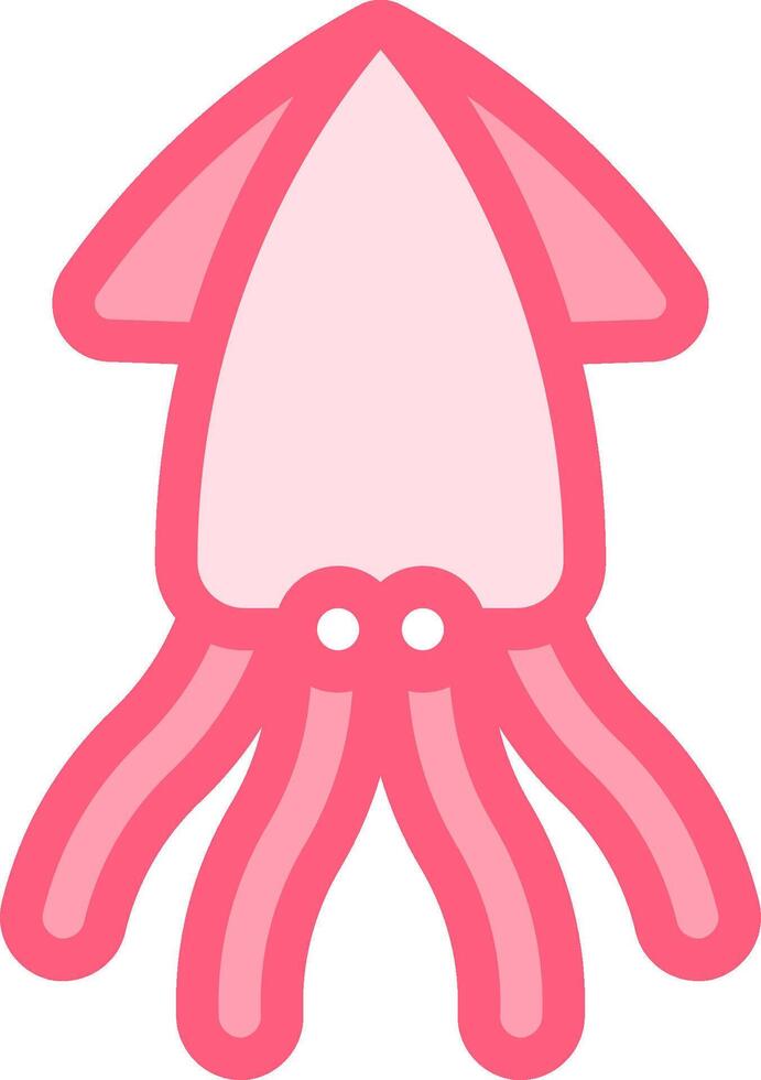 A pink octopus with a long tail vector