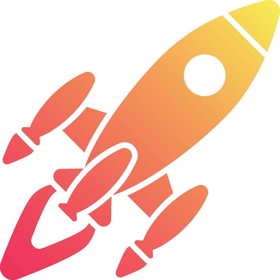 A rocket with a red and orange logo vector