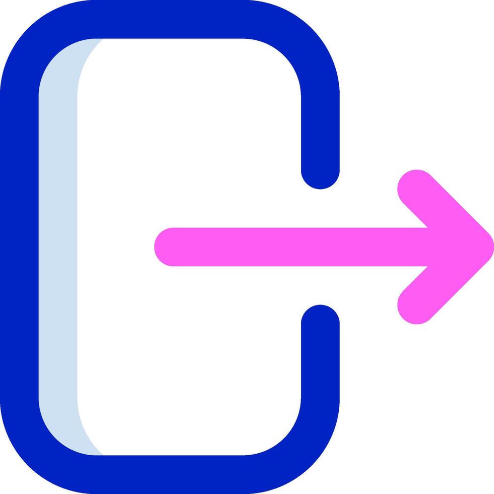 A blue and pink arrow pointing to the right vector