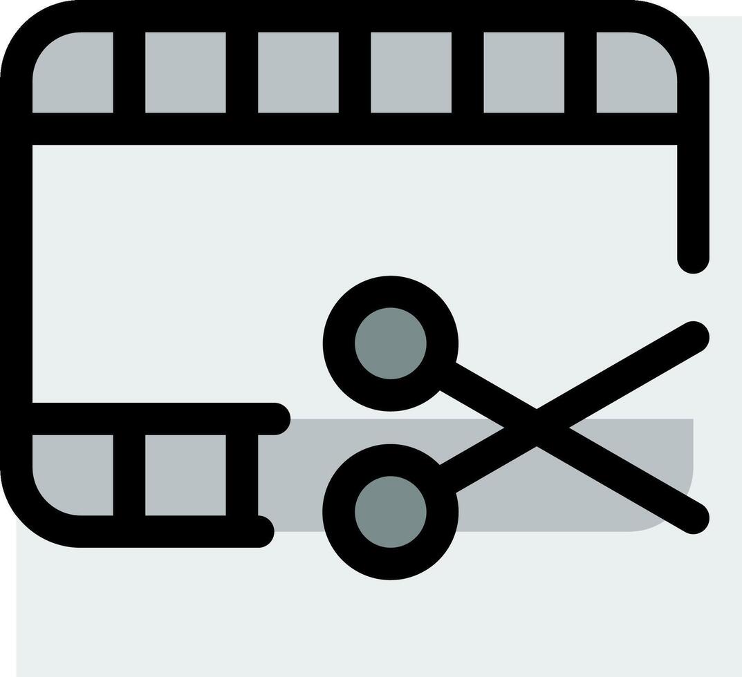 A scissors and a film strip icon vector