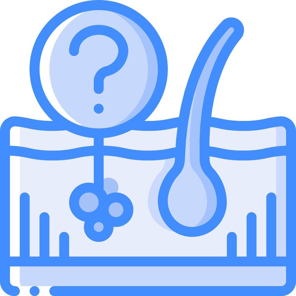 A blue icon with a question mark on top of a container vector