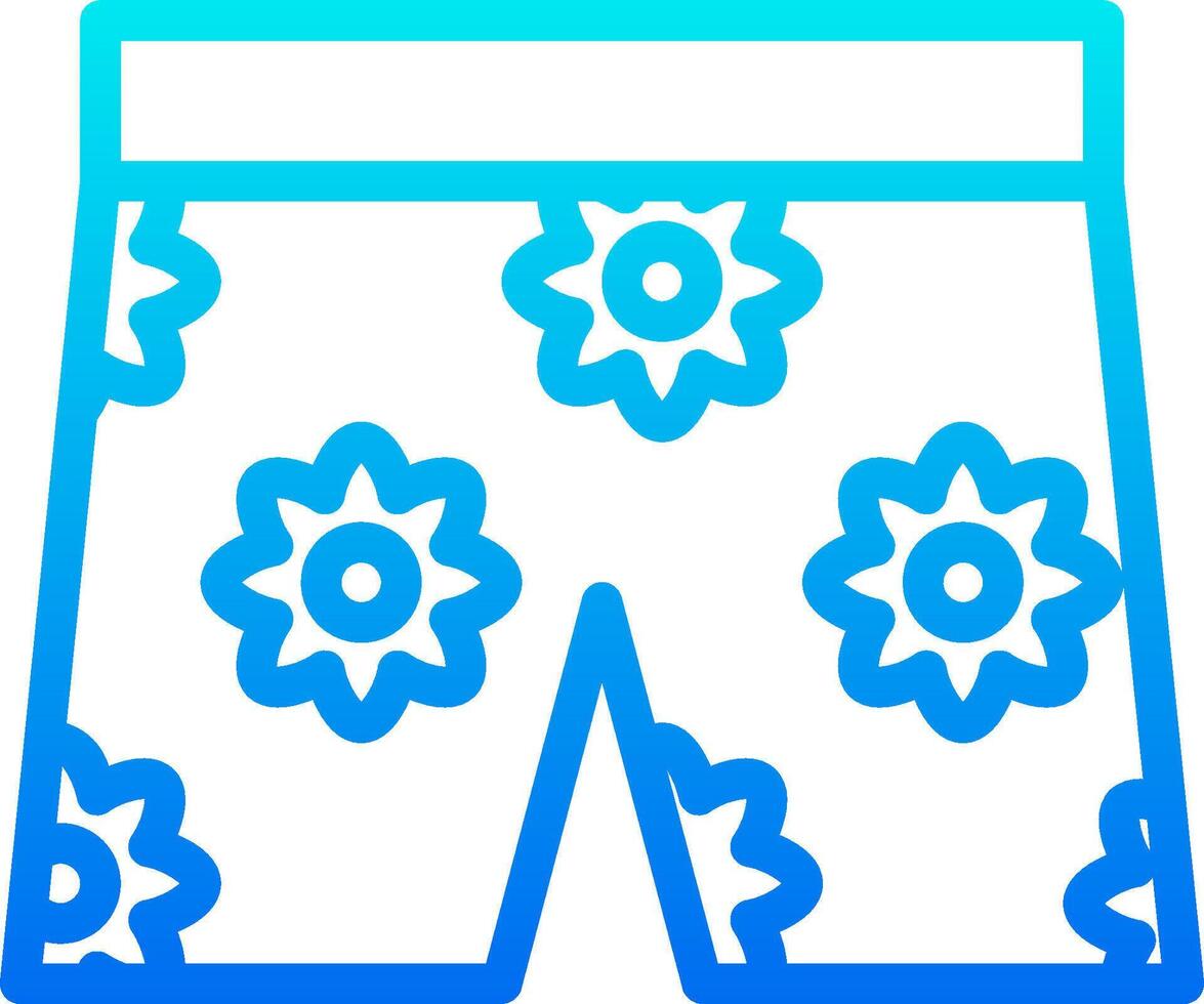 A pair of shorts with blue flowers on them vector
