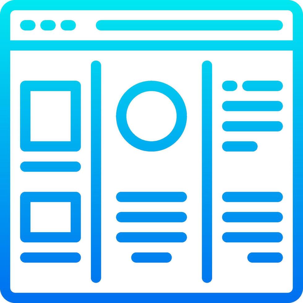 A blue and white icon of a page with a blue background vector