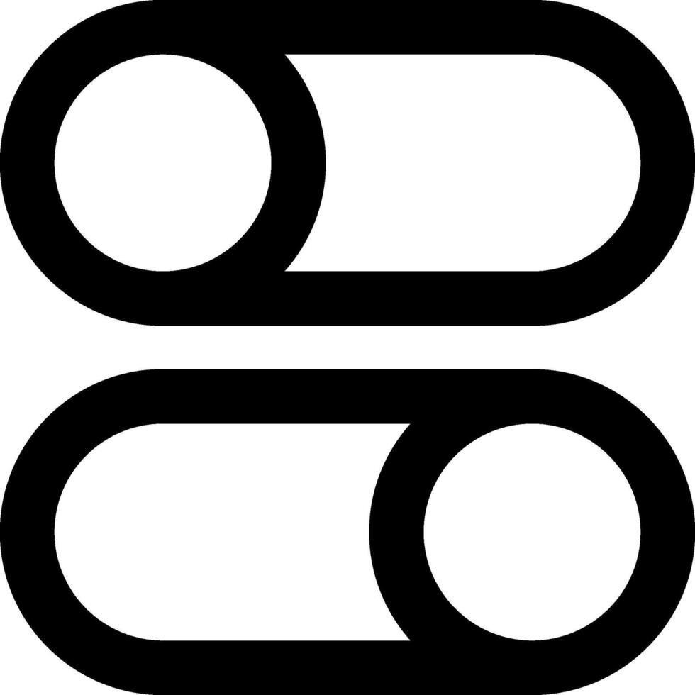 Two black and white icons of two circles vector