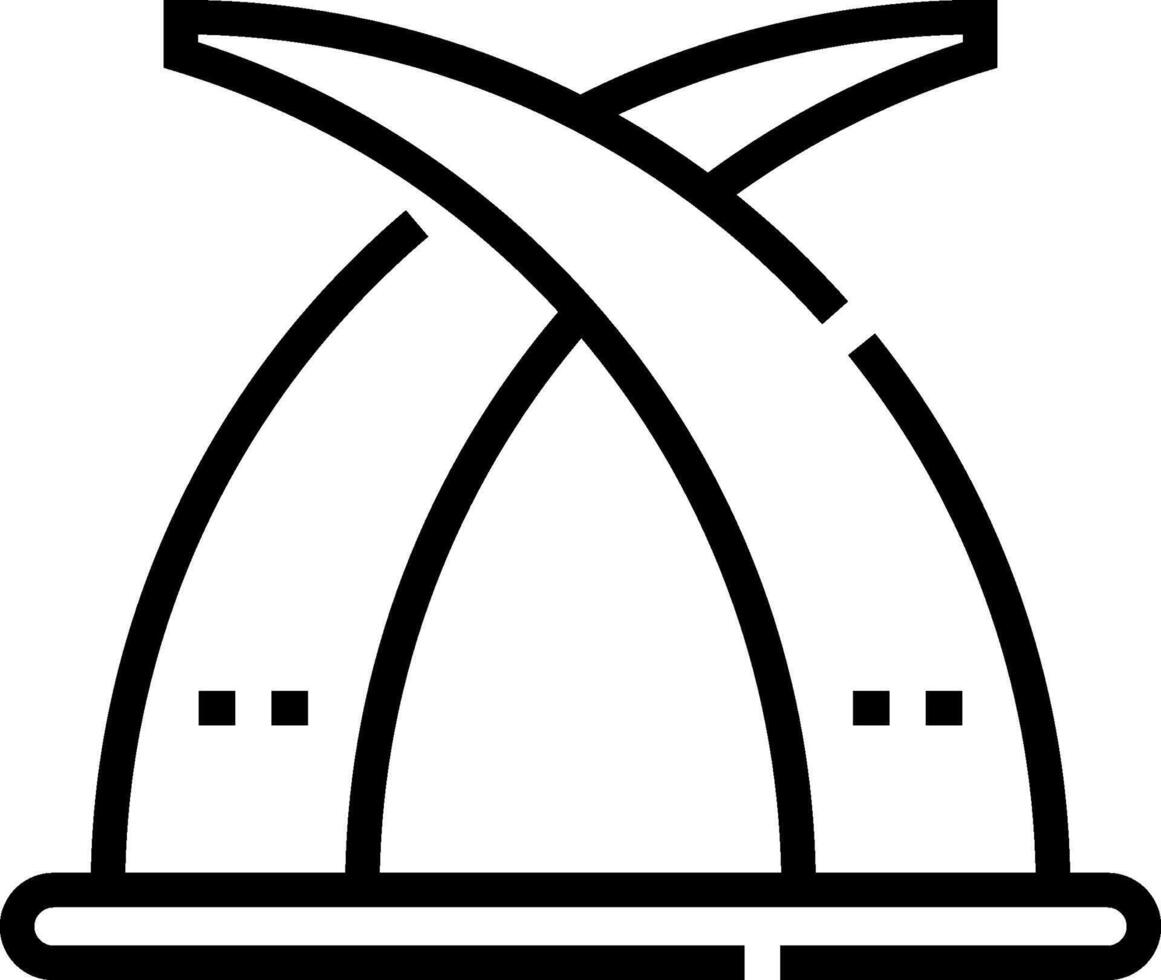 A black and white icon of a hat vector