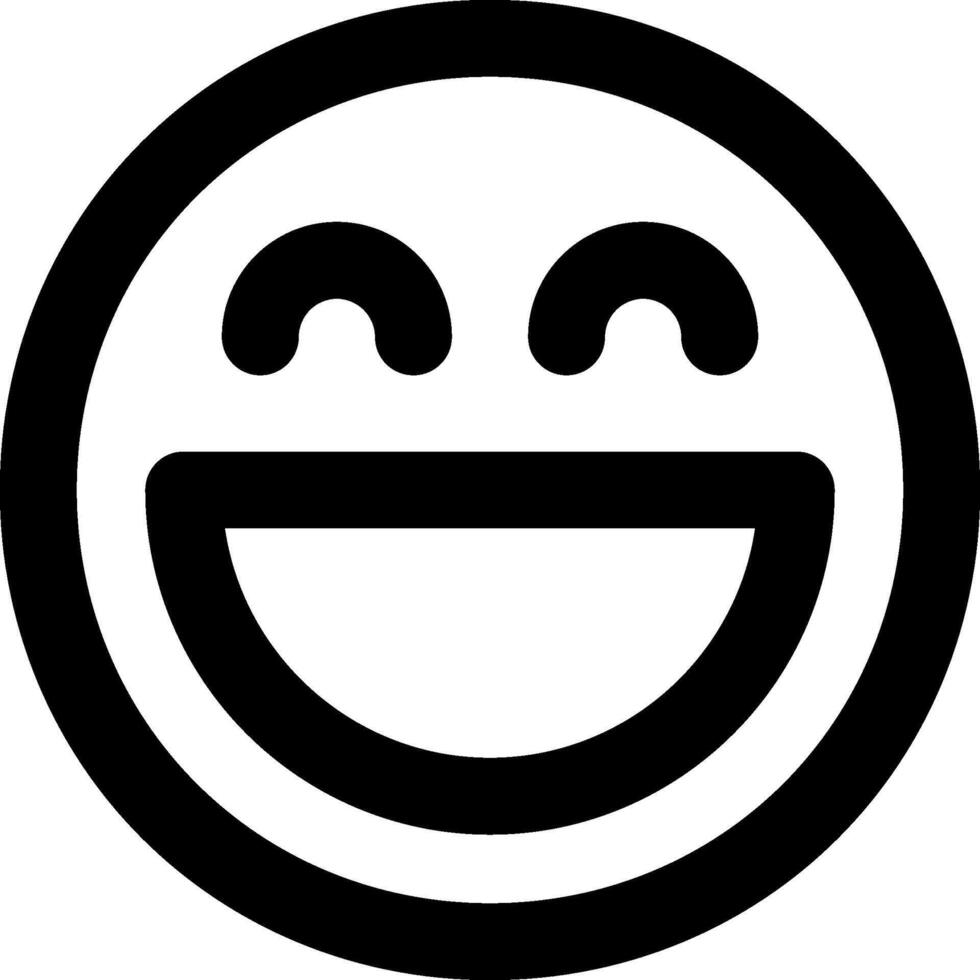 A black and white smiley face with a white background vector