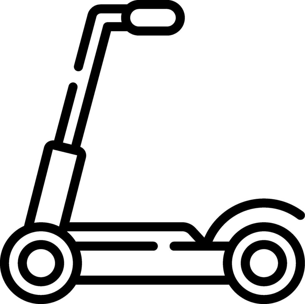 A black and white drawing of a scooter vector