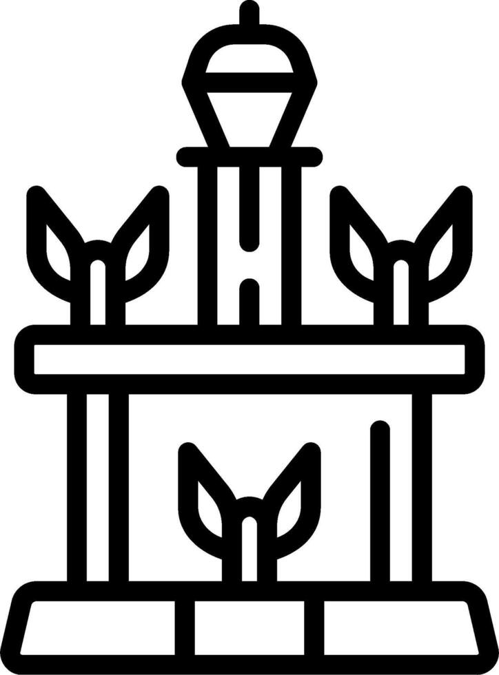 A black and white illustration of a fountain vector
