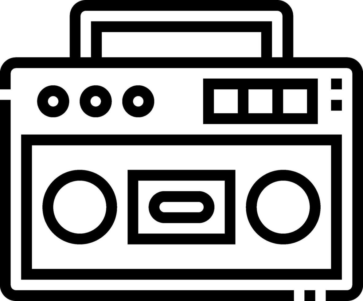 A black and white image of a boombox vector