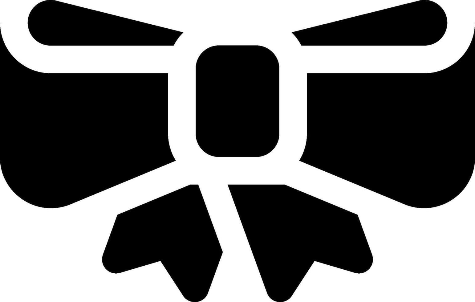 A black and white bow icon vector