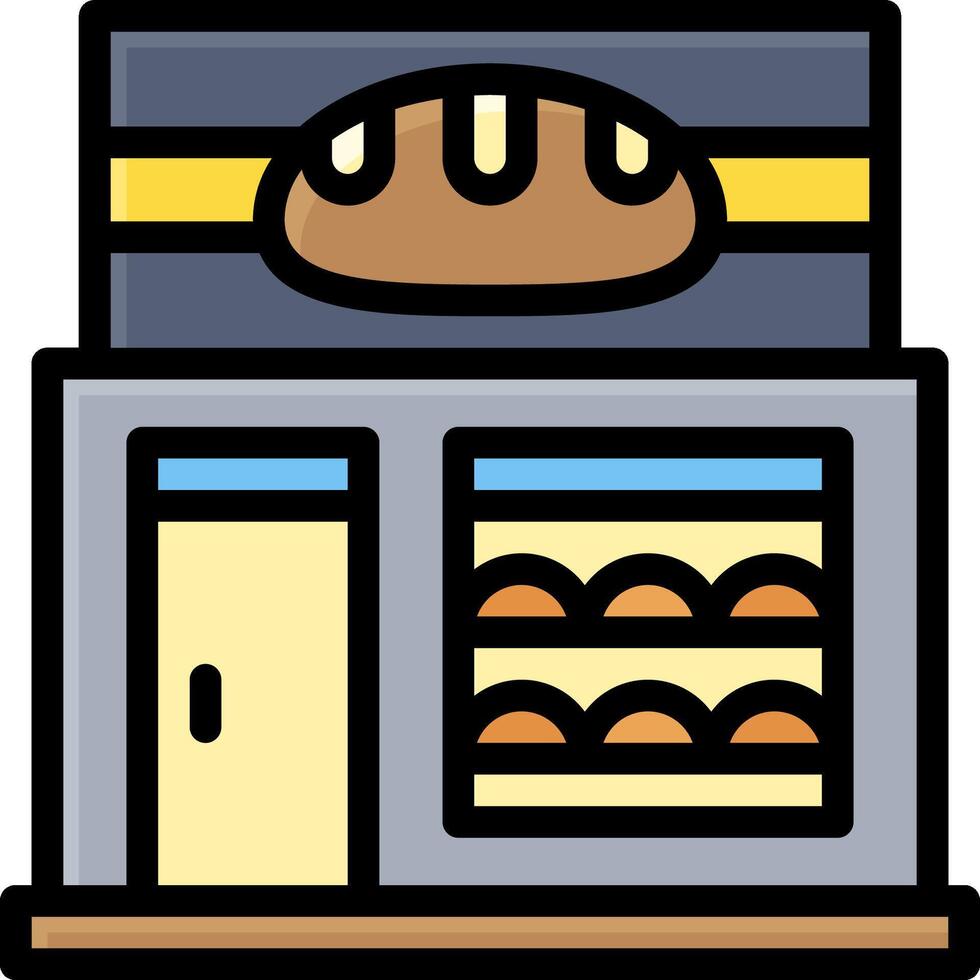 A bakery icon with a sign on the door vector