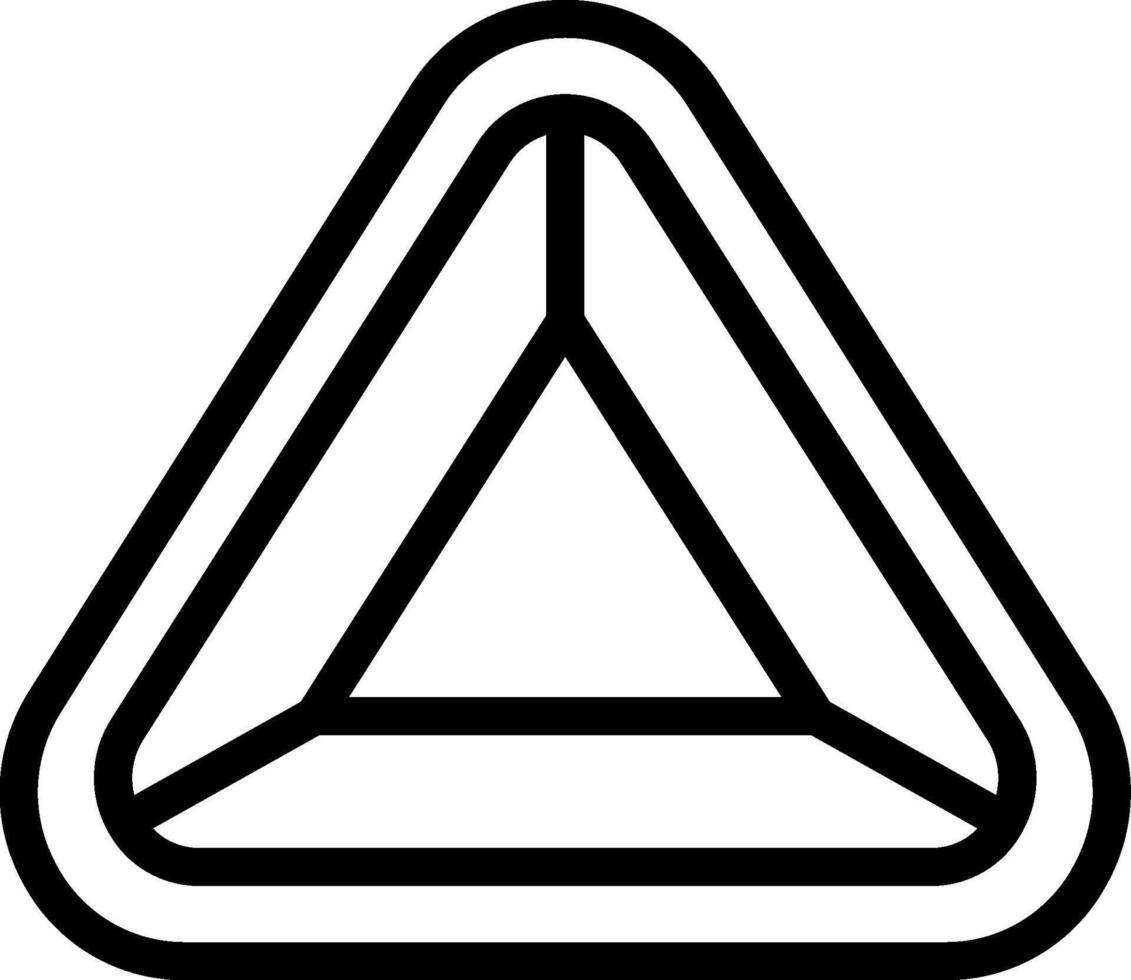 A triangle shaped object with a black outline vector