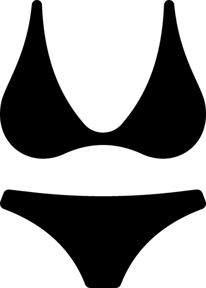 A bikini top and bottom silhouette on a white background vector