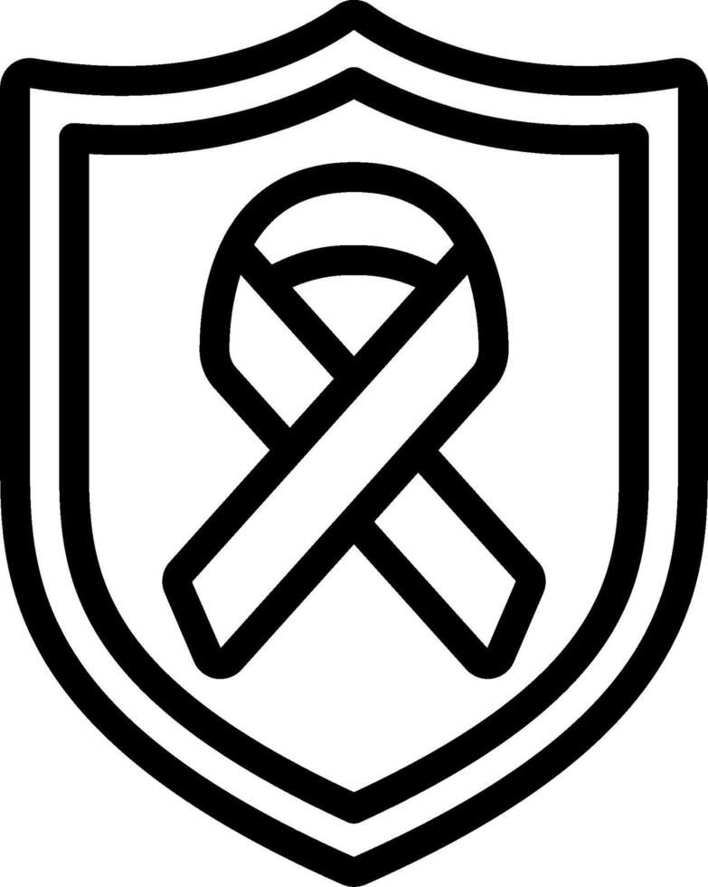 A black and white image of a ribbon on a shield vector