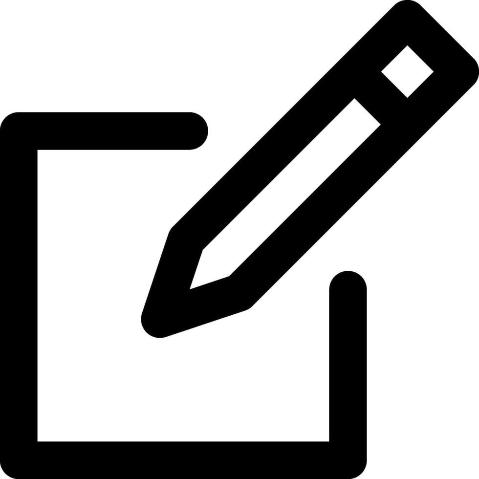 A black and white icon of a pencil and a check box vector