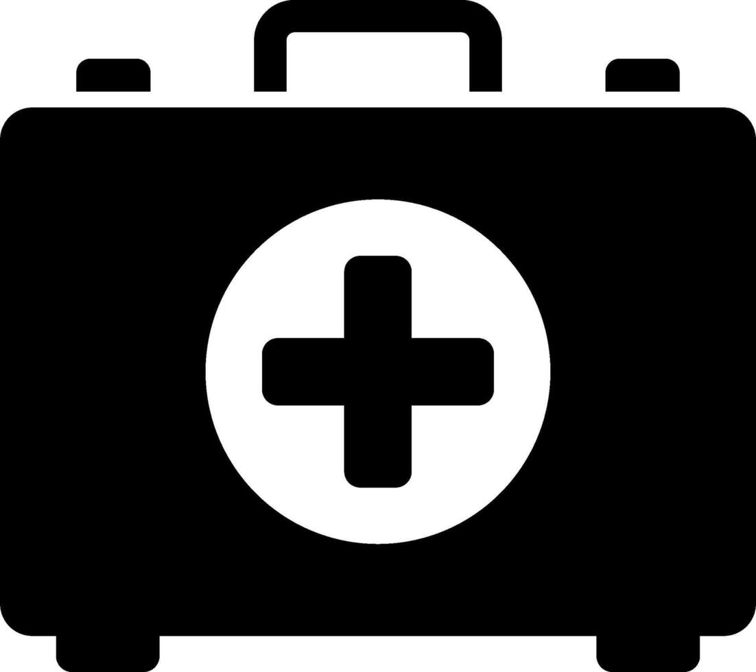 A black medical case with a cross on it vector