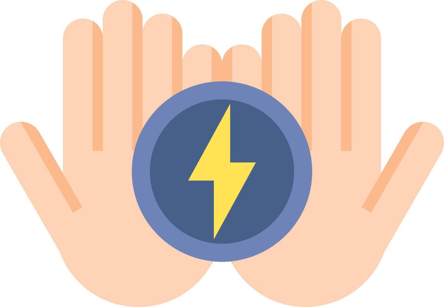Two hands with a lightning bolt icon vector