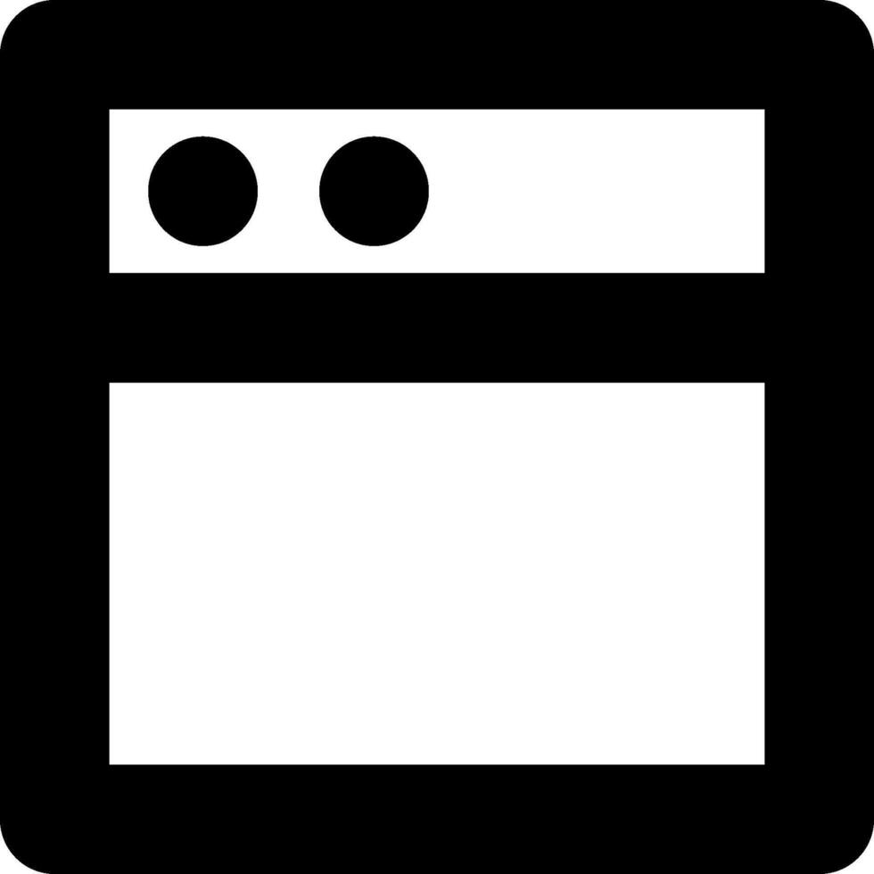 A black and white icon of a stove vector
