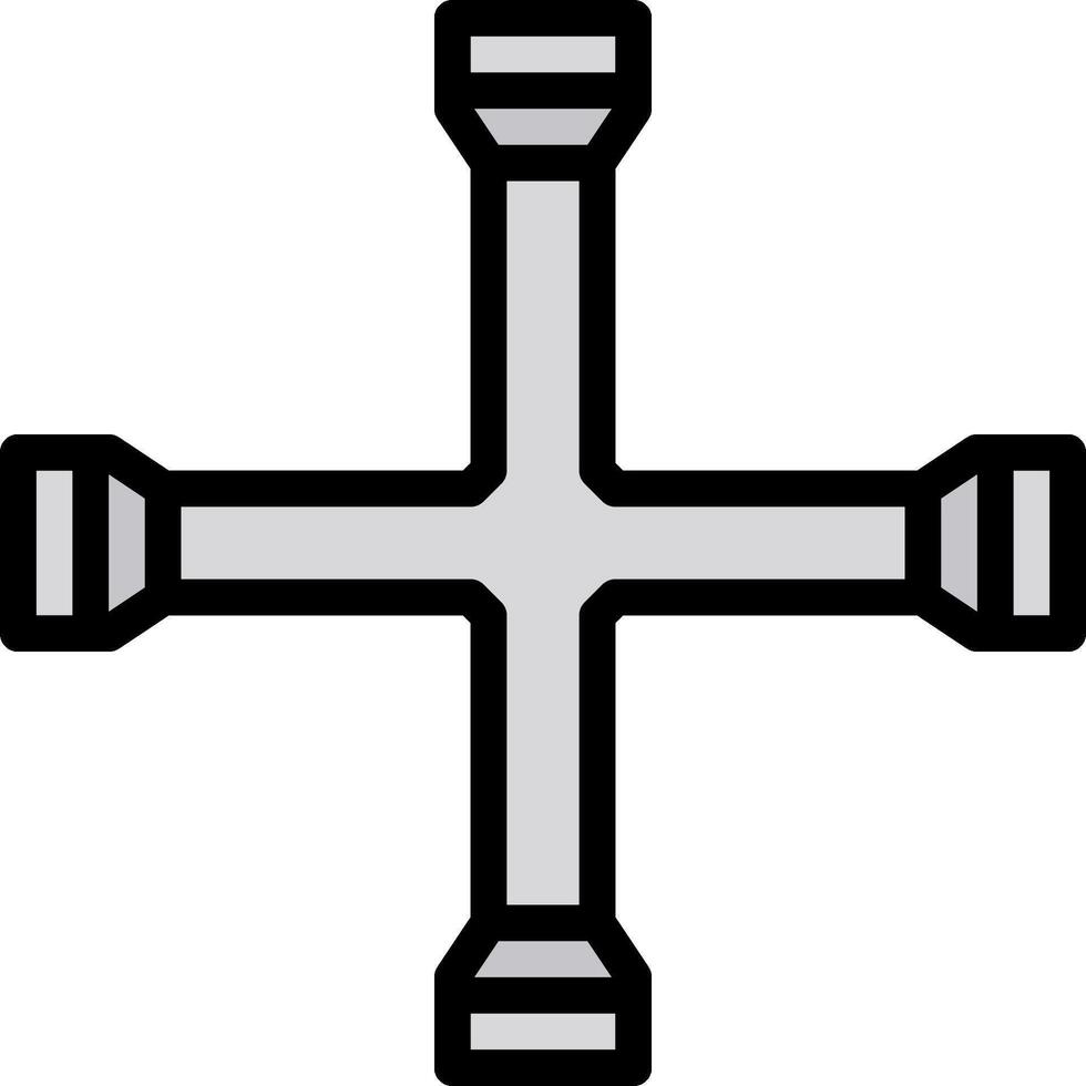 A cross with four different colored wires vector