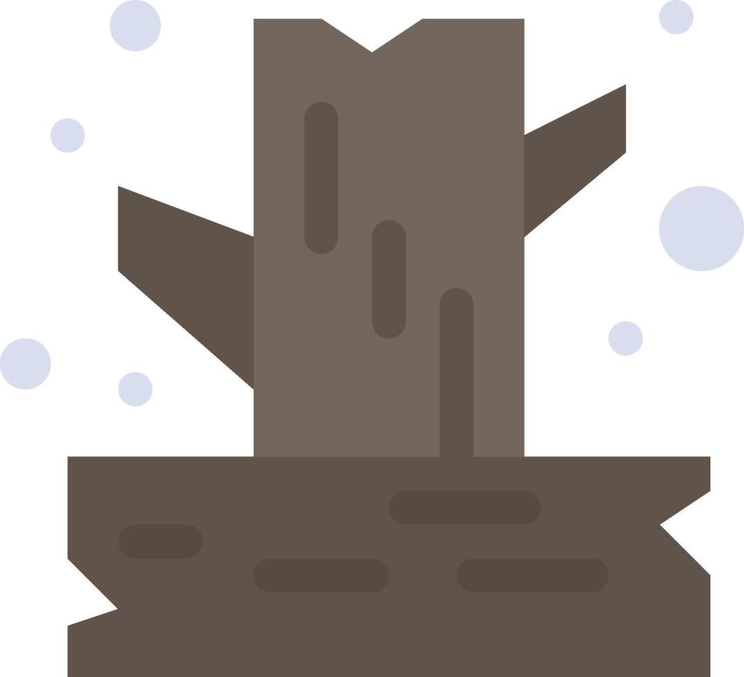 A cartoon tree stump with snow on it vector