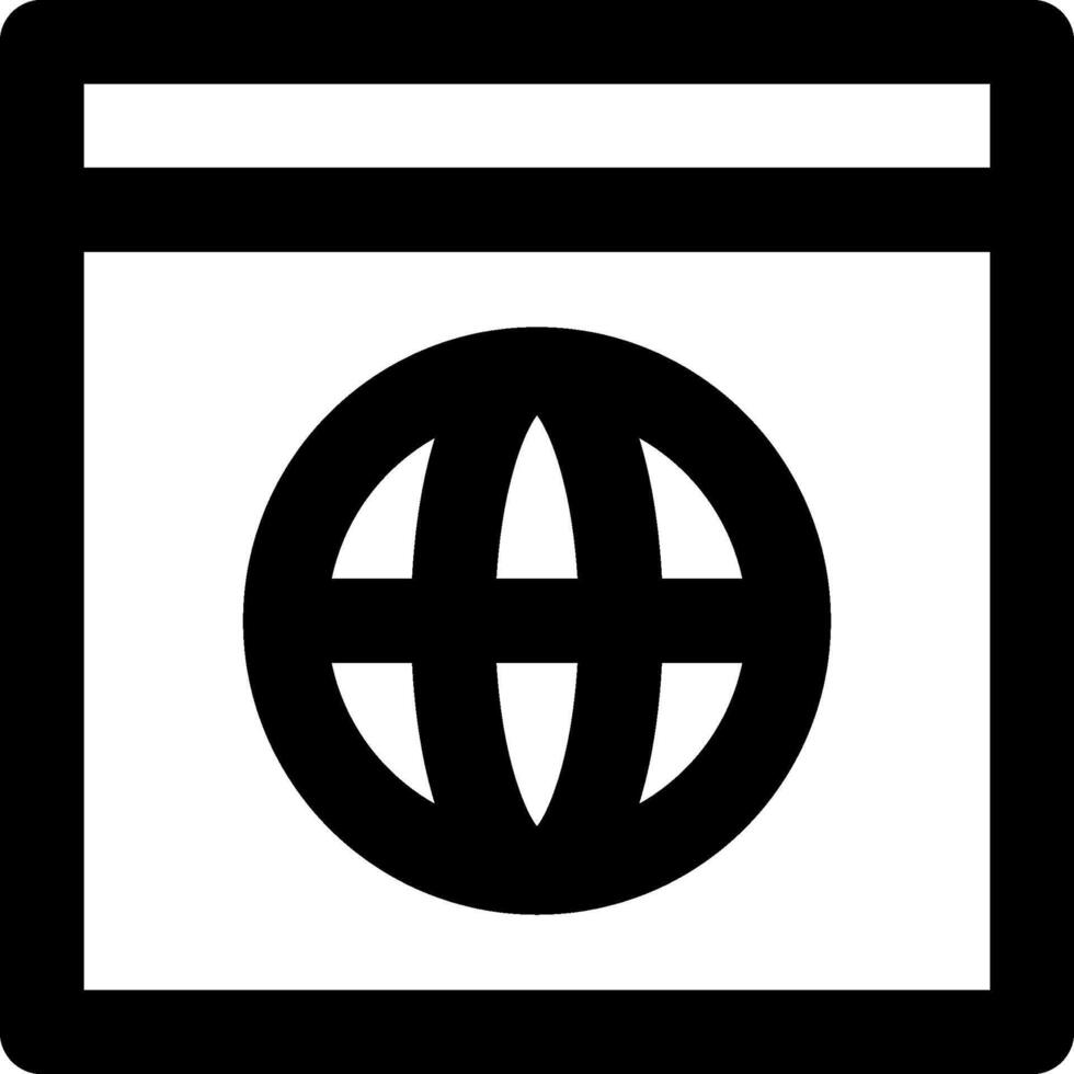 A black and white icon of a globe vector