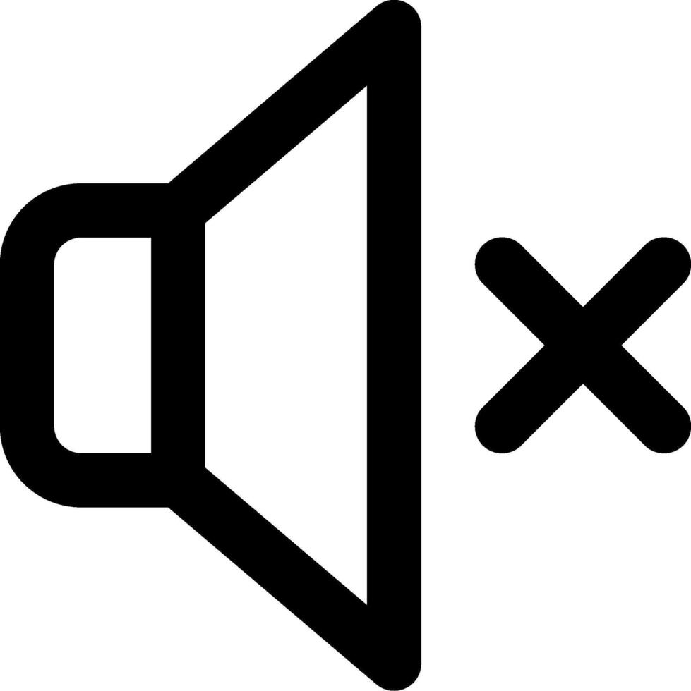 An icon of a speaker with a x vector