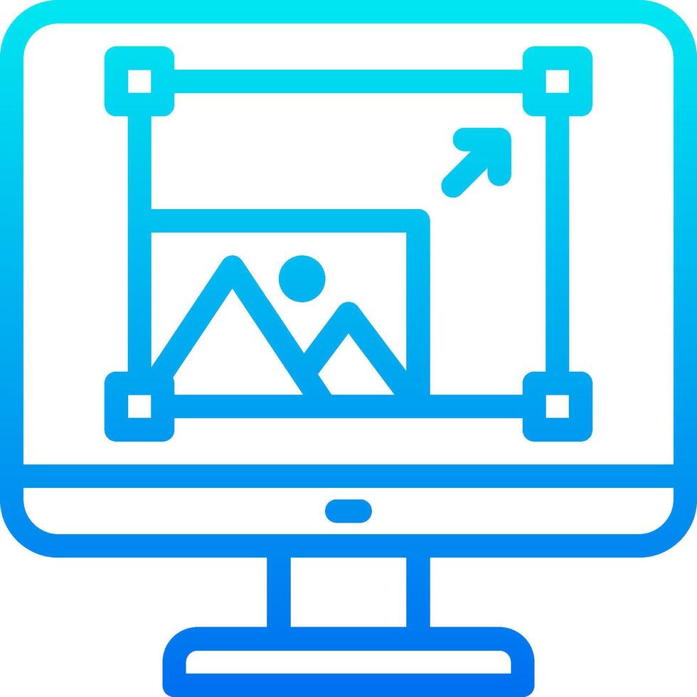 A computer monitor with a picture on it vector