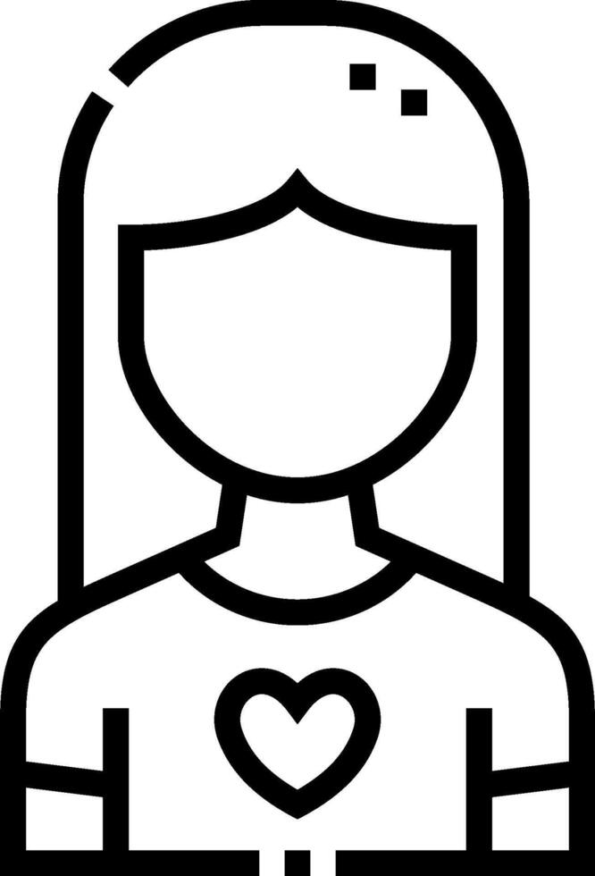 A woman with a heart in her hand icon vector