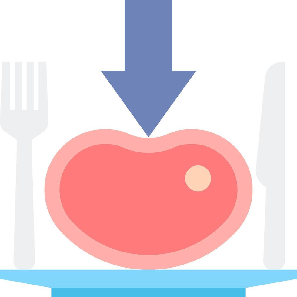 An illustration of a fork and knife on a plate vector