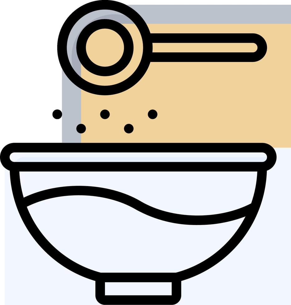 A bowl with a spoon and a spoon in it vector