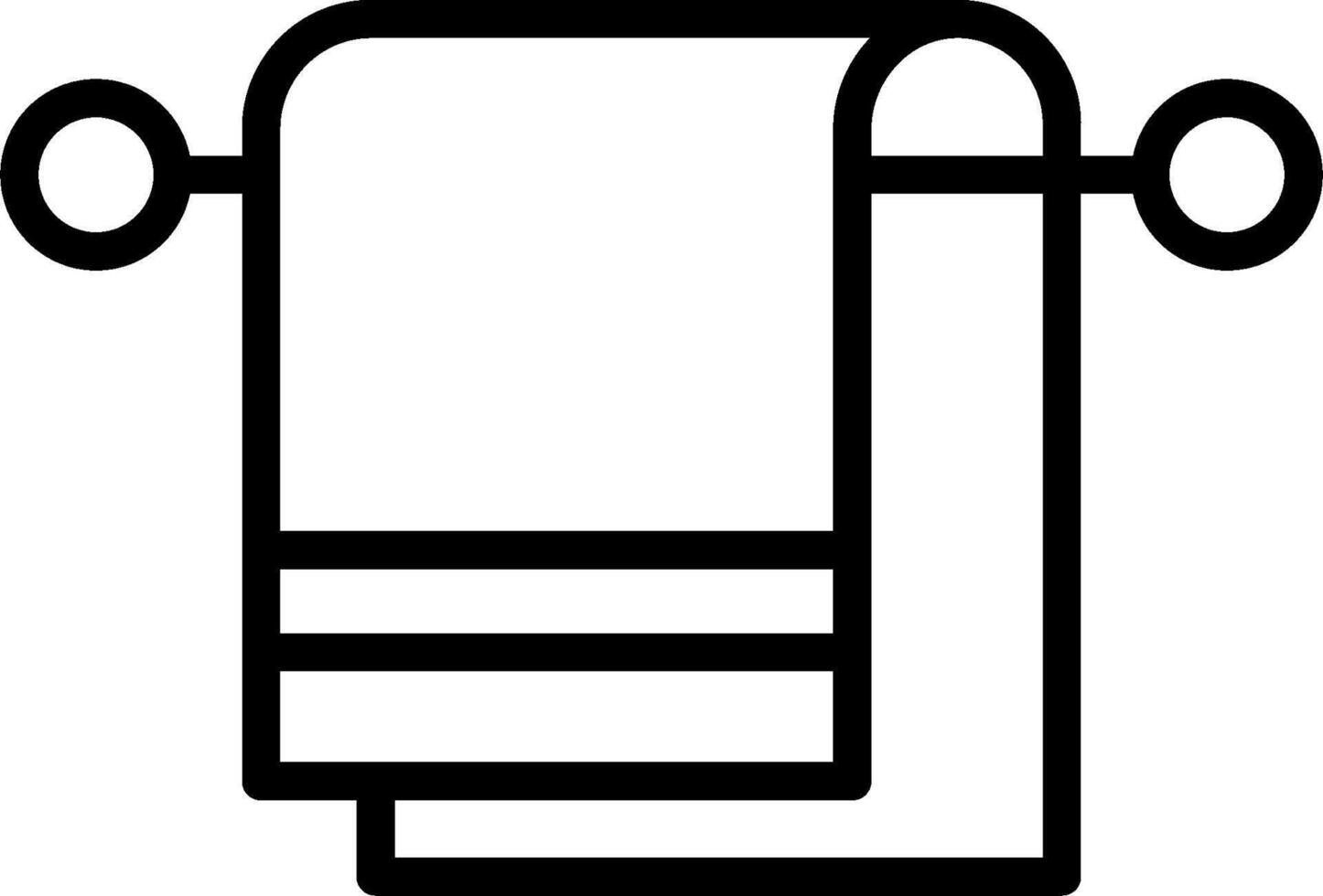 A black and white illustration of a towel vector