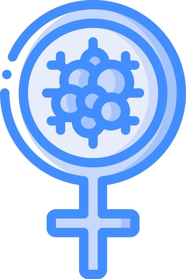 A female symbol with a magnifying glass vector