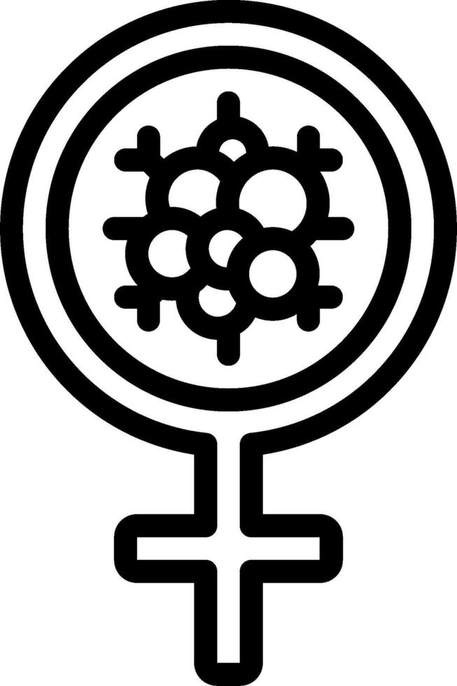A female symbol with a circle around it vector
